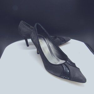 ROBERTO CAPUCCCI ITALY LADIES SHOES.  GREY SUEDE & LEATHER. SIZE 6C.  NWT.